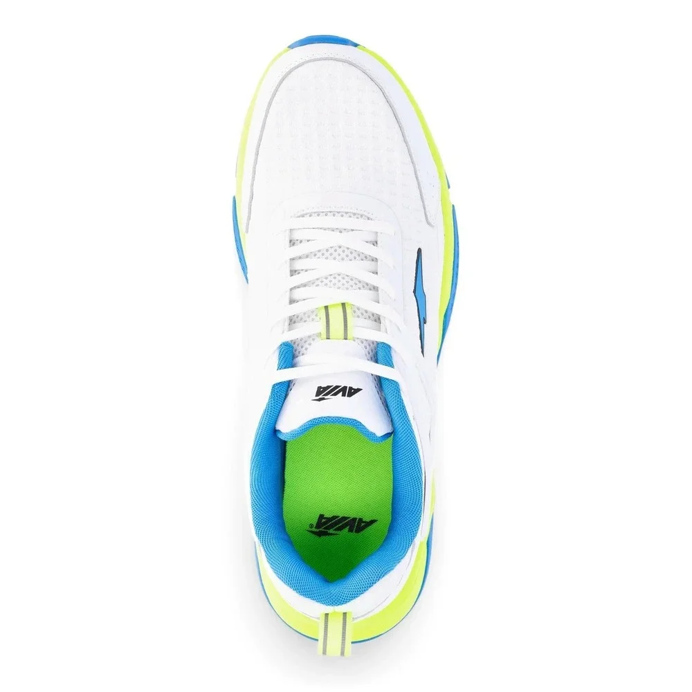 Men's Size 12 Avia Reps Gym Trainer Shoes Breathable‎ Leather White Blue Green